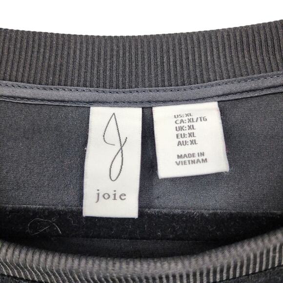 Joie Women's Black Velour Soft Long Sleeve Pullover Crewneck Sweater Size XL - Picture 2 of 4